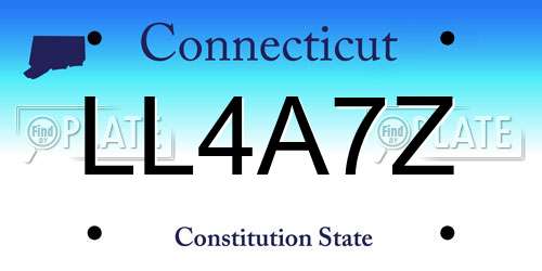 LL4A7Z Connecticut License Plate