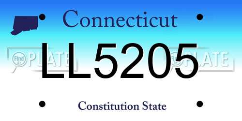 LL5205 Connecticut License Plate