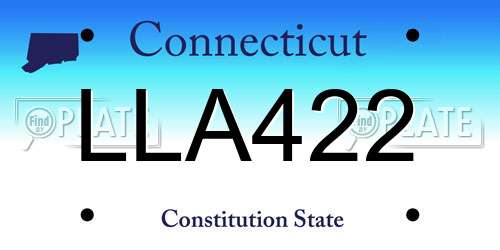 LLA422 Connecticut License Plate