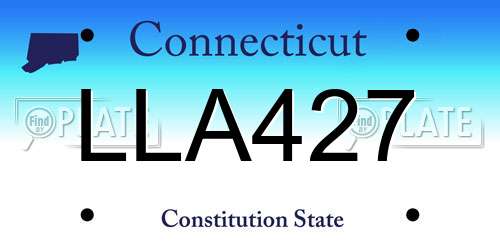 LLA427 Connecticut License Plate