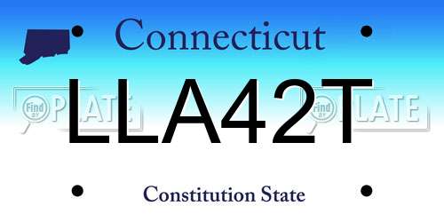 LLA42T Connecticut License Plate