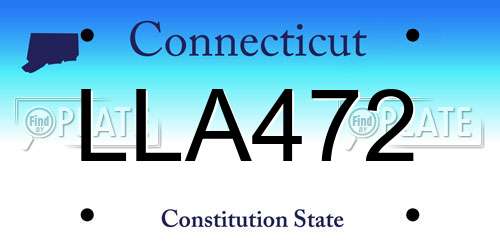 LLA472 Connecticut License Plate