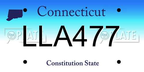 LLA477 Connecticut License Plate