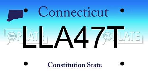 LLA47T Connecticut License Plate