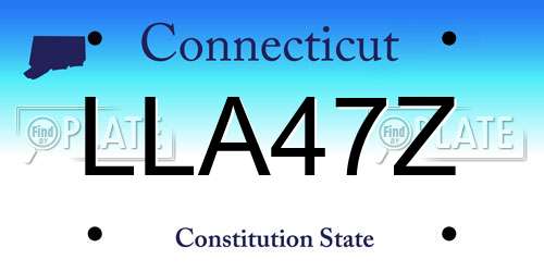 LLA47Z Connecticut License Plate