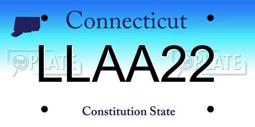LLAA22 Connecticut License Plate