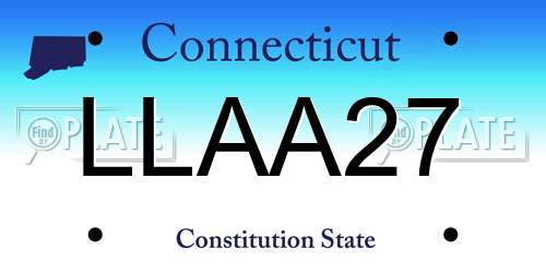 LLAA27 Connecticut License Plate
