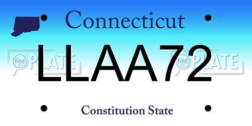 LLAA72 Connecticut License Plate
