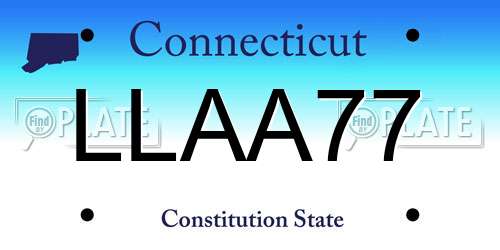 LLAA77 Connecticut License Plate