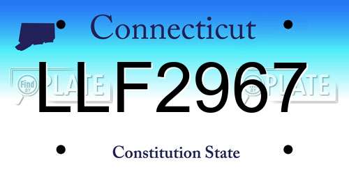 LLF2967 Connecticut License Plate
