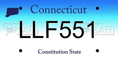 LLF551 Connecticut License Plate