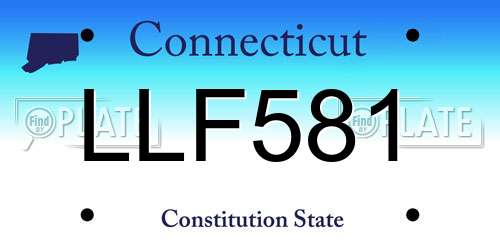 LLF581 Connecticut License Plate