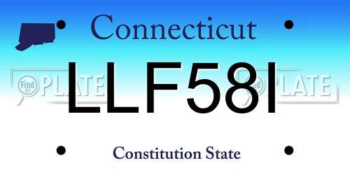 LLF58I Connecticut License Plate