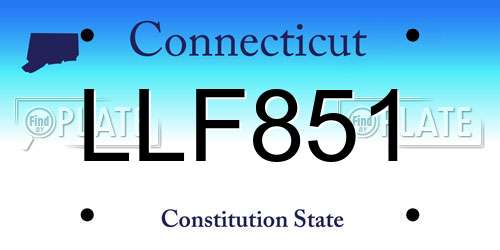 LLF851 Connecticut License Plate