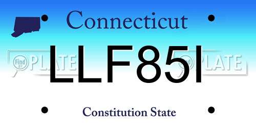 LLF85I Connecticut License Plate