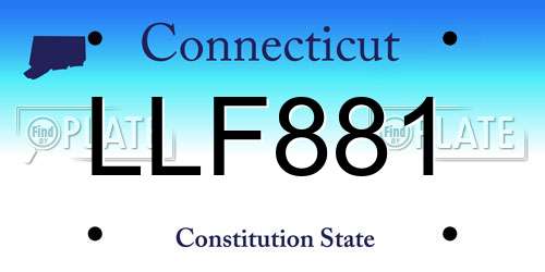 LLF881 Connecticut License Plate