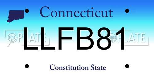 LLFB81 Connecticut License Plate
