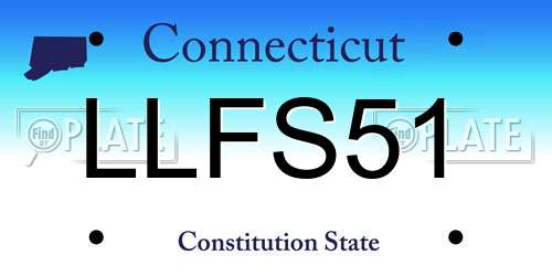 LLFS51 Connecticut License Plate