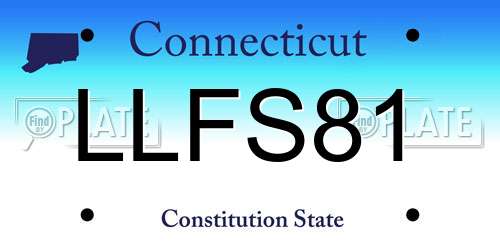 LLFS81 Connecticut License Plate