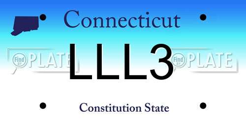 LLL3 Connecticut License Plate