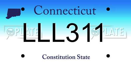 LLL311 Connecticut License Plate