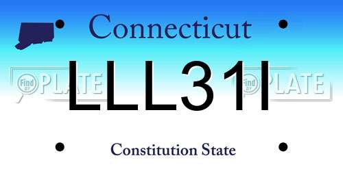 LLL31I Connecticut License Plate