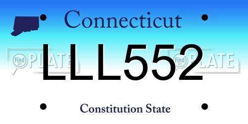 LLL552 Connecticut License Plate