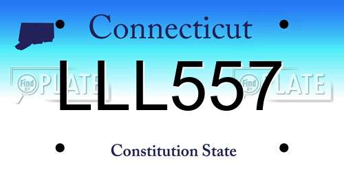 LLL557 Connecticut License Plate