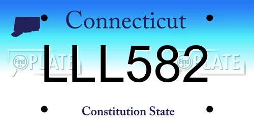 LLL582 Connecticut License Plate