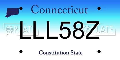LLL58Z Connecticut License Plate