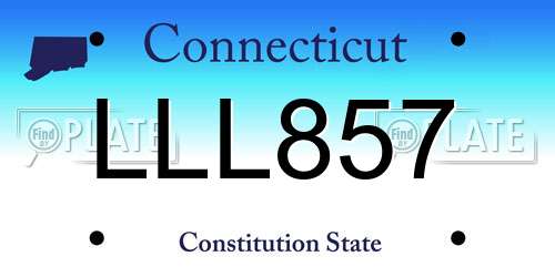 LLL857 Connecticut License Plate