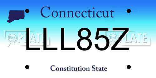 LLL85Z Connecticut License Plate