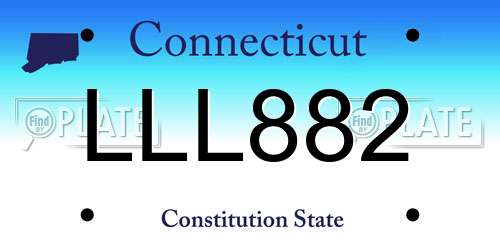 LLL882 Connecticut License Plate