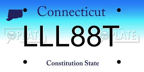 LLL88T Connecticut License Plate