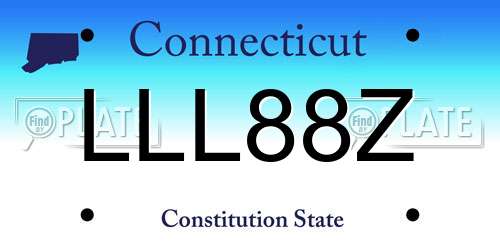 LLL88Z Connecticut License Plate