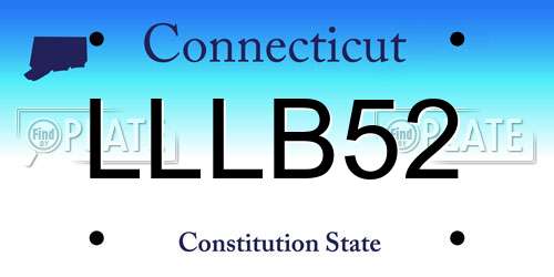 LLLB52 Connecticut License Plate