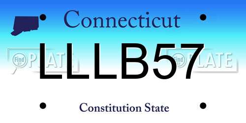 LLLB57 Connecticut License Plate