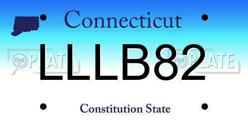 LLLB82 Connecticut License Plate