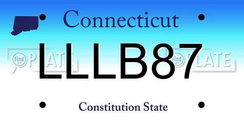 LLLB87 Connecticut License Plate