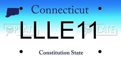 LLLE11 Connecticut License Plate