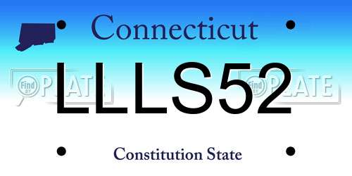 LLLS52 Connecticut License Plate