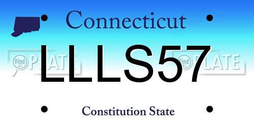 LLLS57 Connecticut License Plate
