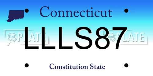 LLLS87 Connecticut License Plate