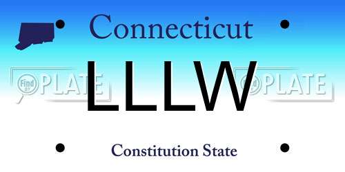 LLLW Connecticut License Plate