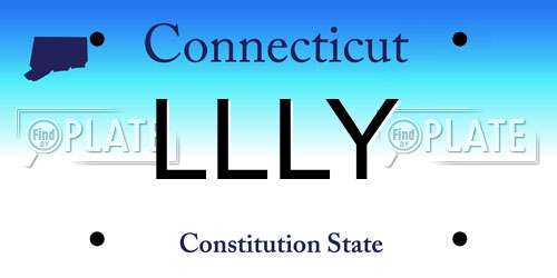 LLLY Connecticut License Plate