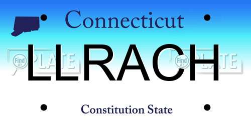 LLRACH Connecticut License Plate