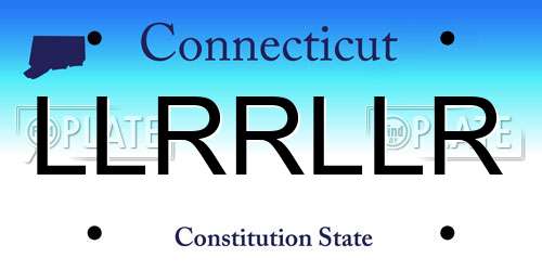 LLRRLLR Connecticut License Plate