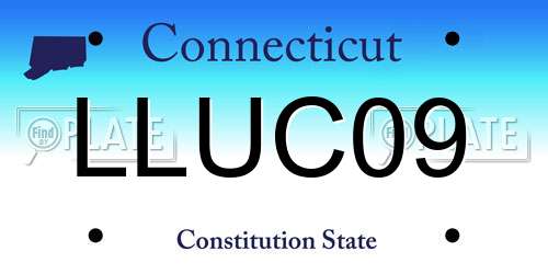 LLUC09 Connecticut License Plate