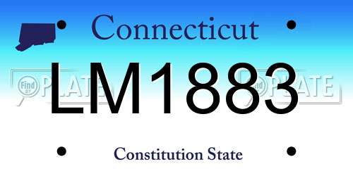 LM1883 Connecticut License Plate