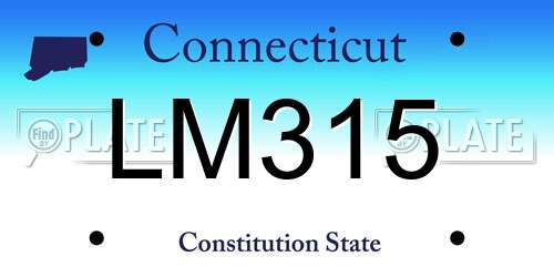 LM315 Connecticut License Plate
